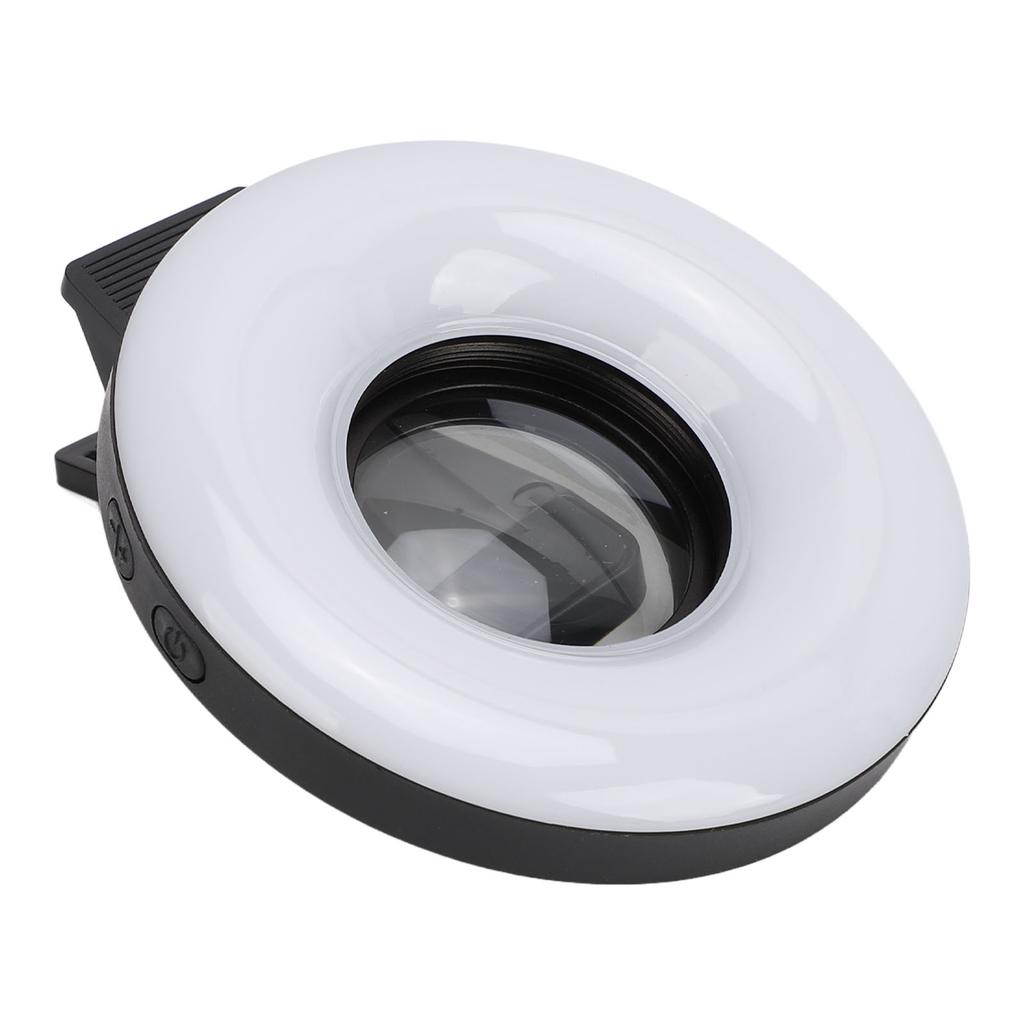 Macro Lens 15X Zoom with LED Fill Light 3 Light Modes 5 Brightness Levels USB 200mAh Phone Macro Lens with Clip for