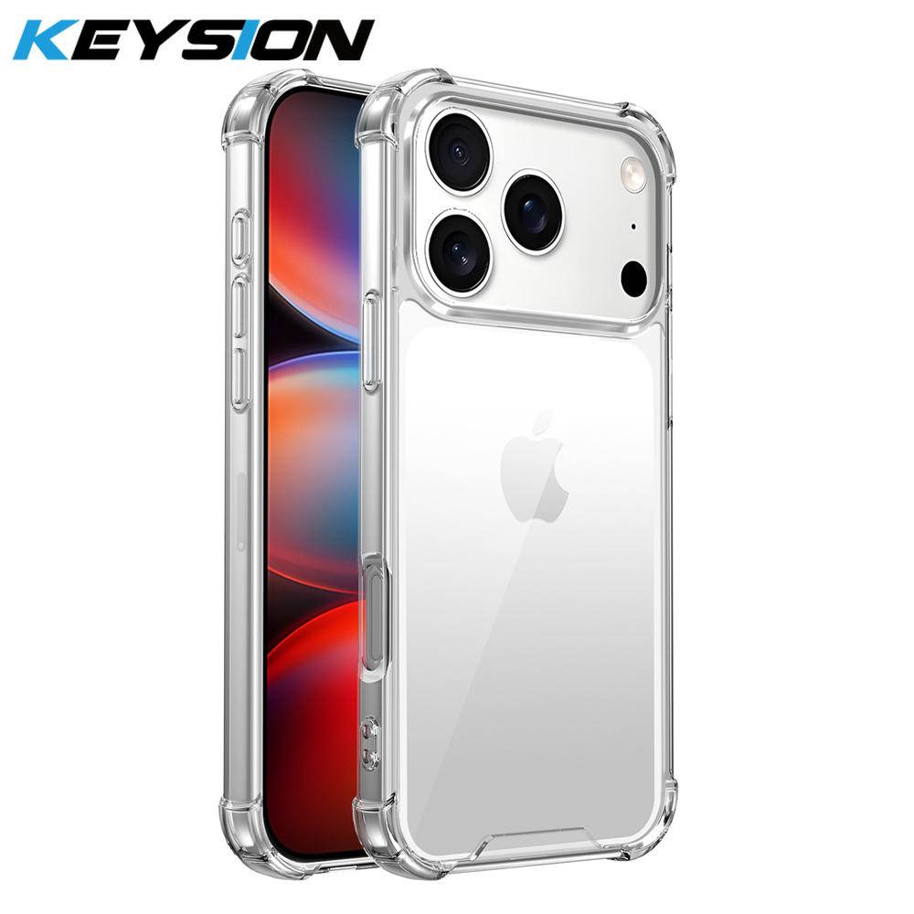

KEYSION Противоударный прозрачный чехол с четырьмя углами для iPhone 17 Pro Max Мягкий ТПУ+ПК Прозрачная накладка для телефона для iPhone 17 Air for iPhone 17 Pro Max чистый