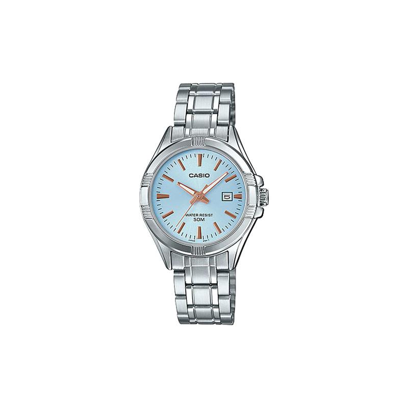 Casio STANDARD series 50 meters waterproof, fashionable and versatile, quartz movement, stainless steel strap, Japanese and Korean LTP-1308D-2AV синий