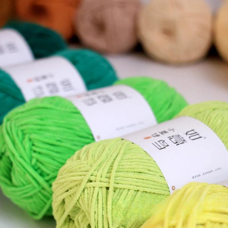 50g/Roll 2mm Thin Chenille Yarn Hand-Woven DIY Doll Craft Scarf Woven Soft Warm Yarn Blanket Crochet Knitting Thread 145 Meters