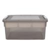 16L Plastic Storage Box Sturdy PP Clear Latching Box with Removable Tray for Toys Organization