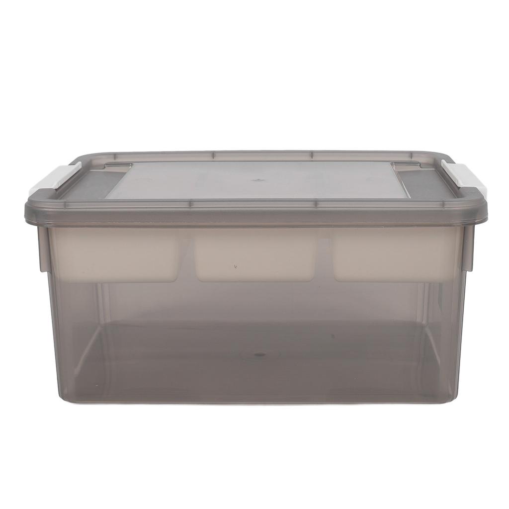 16L Plastic Storage Box Sturdy PP Clear Latching Box with Removable Tray for Toys Organization