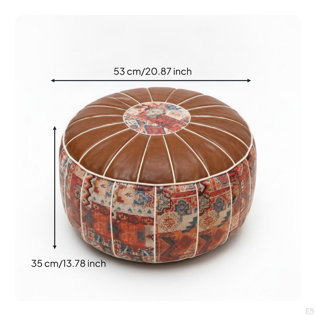 Storage Ottoman Embroidery Round Footstool