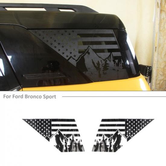 American Flag Rear Side Window Trim Sticker Decal For Ford Bronco Sport 2021-23