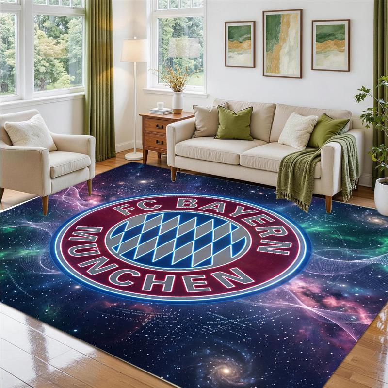 Bayern Munich Design Crystal Velvet Rug Soft Decorative Mat for Bedroom Entrance