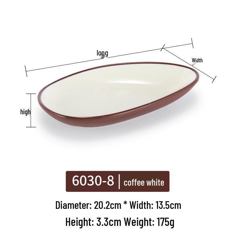 Melamine Rectangular Plate for BBQ & Side Dishes - Imitation Porcelain Tableware
