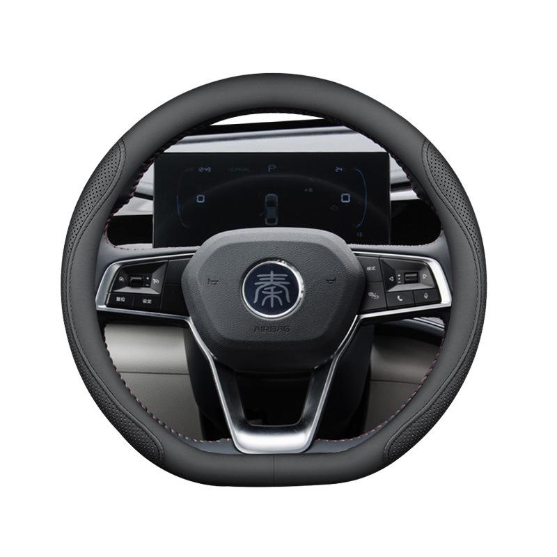 BYD Genuine Leather Steering Wheel Cover for Qin Plus/Pro, Dolphin, Han, F3, Yuan, Song Pro, Han EV, Song Max – Ultra-thin Design