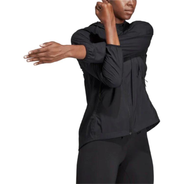 Adidas Hooded Fashion Versatile Casual Jacket Women Jacket Black CX5330