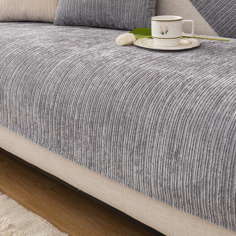 Foreign Trade Plush Sofa Cushion Universal In All Seasons, Simple Modern Non-Slip Solid Color Chenille Sofa Cushion Cross-Border