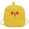 Embroidered Cute Expression Girls Canvas Breathable Backpack For Daily Outings