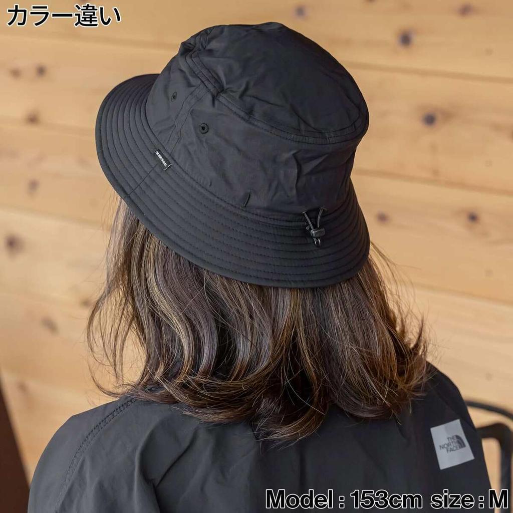 North Camp Side Water UV Removable Chin New M [The Face] Hat, Unisex, Repellent, Care, Strap, Taupe/Black