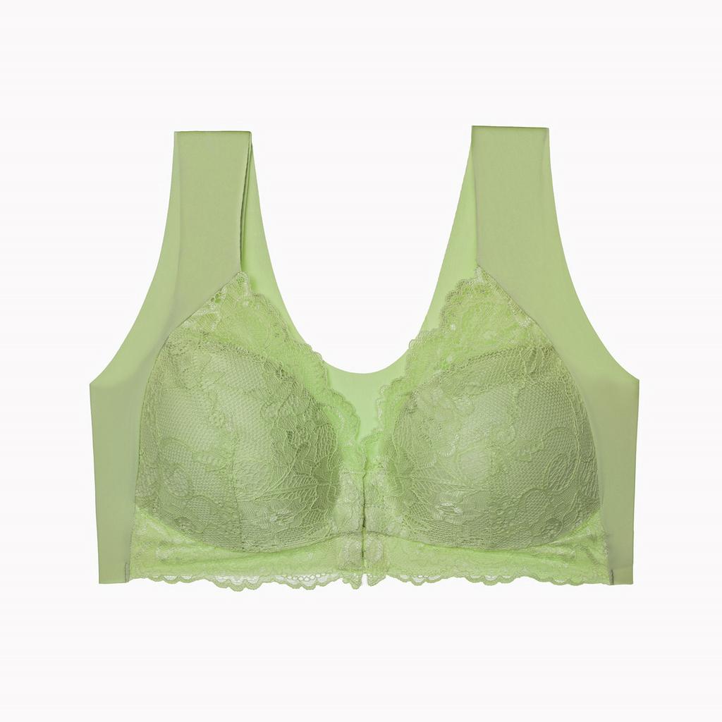 Frontöppnad Plus Size Spetsbehå med Sexig Stödjande Design Utan Bygel Sömlös Vacker Rygg Underkläder