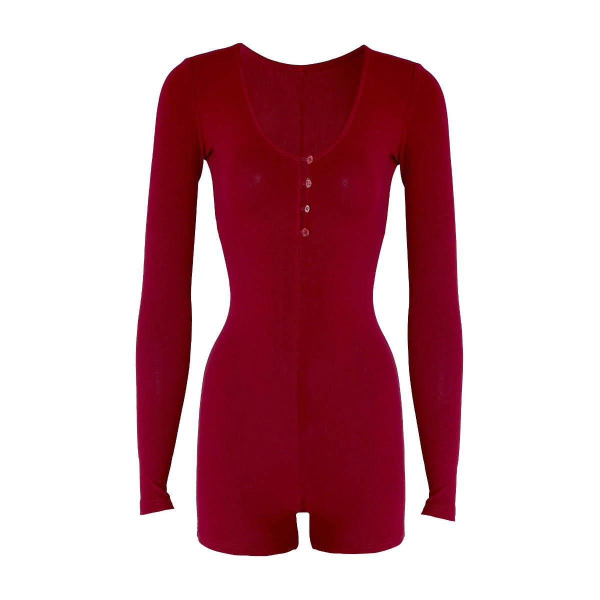

Super Elastic Soft Close-Fitting Long Sleeve Shaping Bodysuit Small