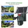 LS VISION 12MP Three-Lens 3 Screen CCTV Camera Solar 4G WIFI Wireless Solar Panel Powered Surveillance PTZ Camera Waterproof Outdoor V380Pro