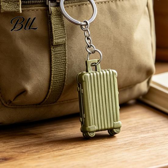 Decorative Bag Charms for Women Mini Suitcase Keychain, Metal Luggage Charm with Rolling Compact Travel Gadgets Wheels, Themed Backpack Accessories,