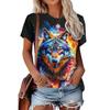 Women's Animal Print Top Casual Versatile Short Sleeve Fashion Crew Neck Breathable T-Shirts Women’s