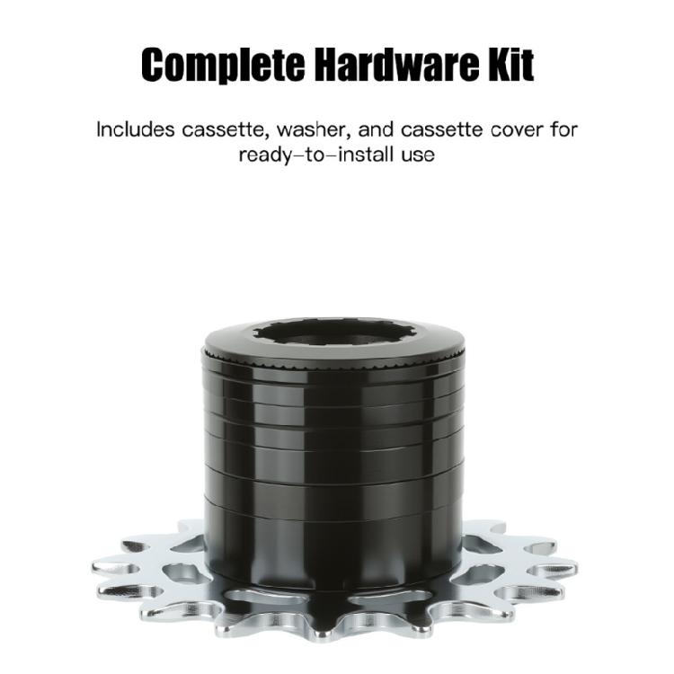 Piñones de Cassette Monovelocidad para Bicicletas, 16T 18T Kits de Conversión Monovelocidad para Bicicletas de Montaña con Espaciador y Anillos de Bloqueo