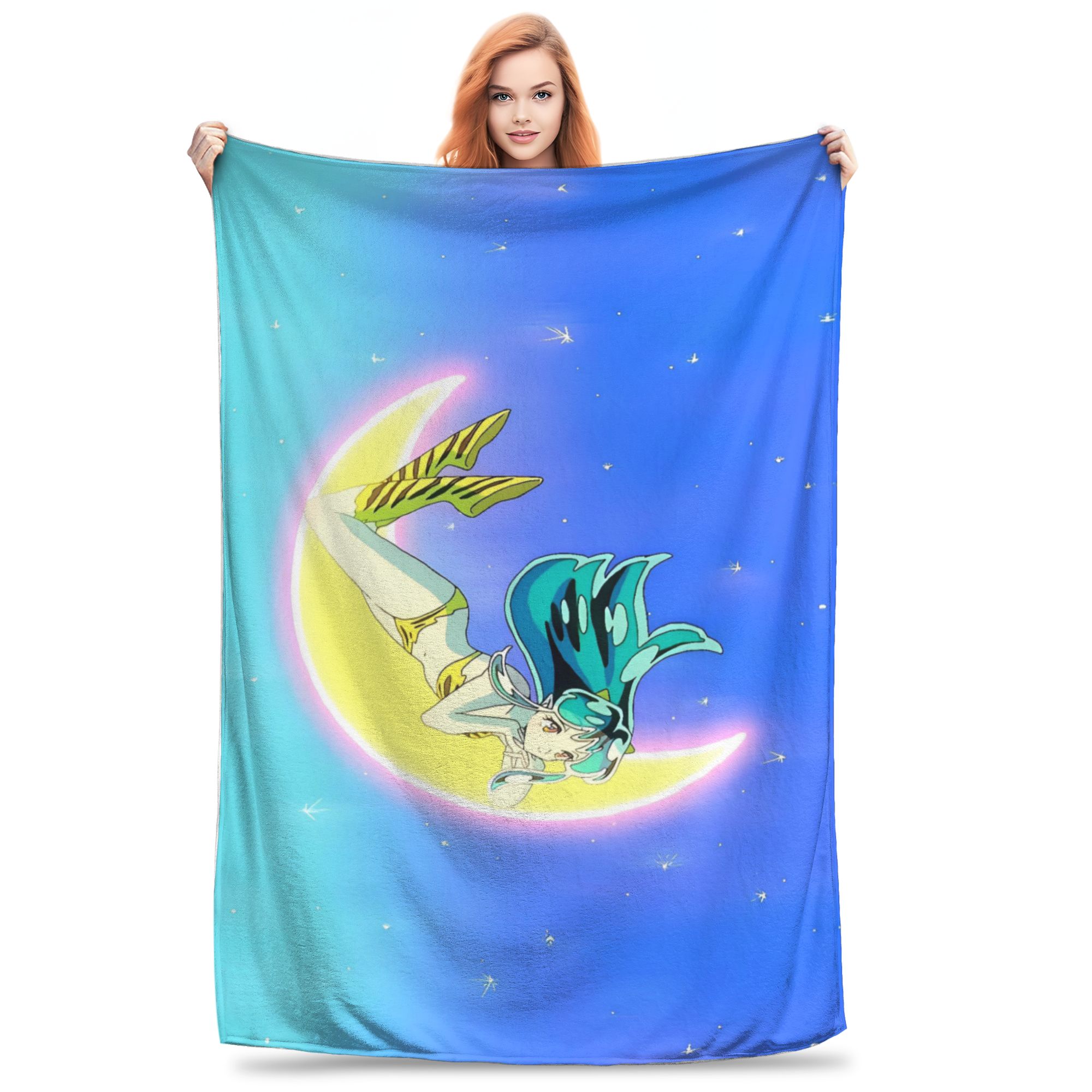 Anime Urusei Yatsura Moon Blanket Quality Super Soft Throw Blanket Winter Girls Boys Home Decor Pattern Bedspread 75X95CM