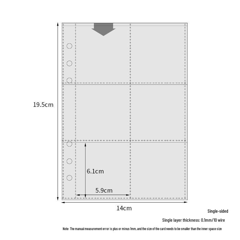 Transparent Card Album Inner Pages for A4/A5/A6/A7 Binders - Nine & Four Pocket Star Fandom Card Storage Refills