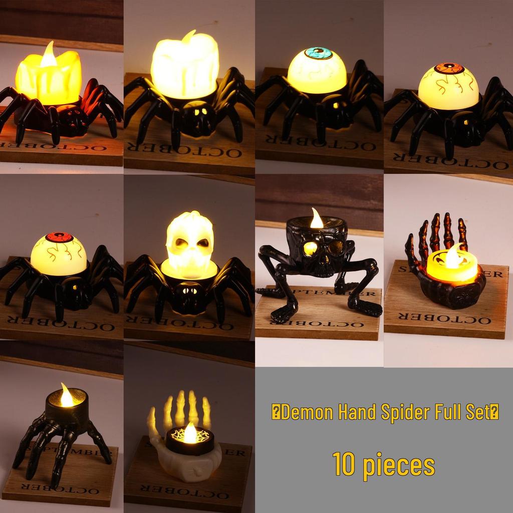 Children's Luminous Halloween Lantern: Pumpkin, Spider, and Skeleton Candle Decoration