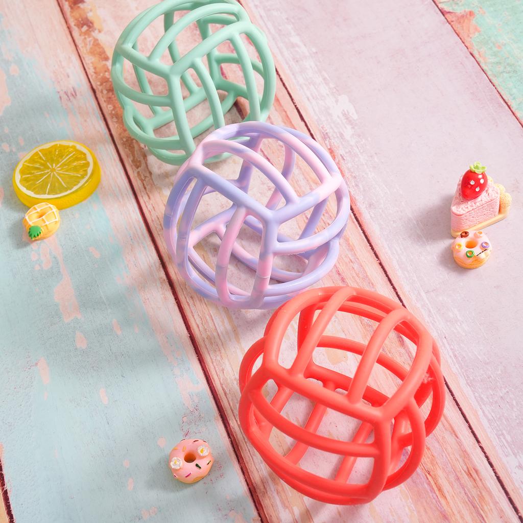 Color Kids Baby Silicone Teether Toy BPA Free Baby Ball Toys Teething Chewing Toy Silicone Teething Toys Baby Accessories