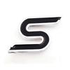S Chrome Metal Car Front Hood Grille Emblem Badge Rear Trunk Car Stickers Car Styling