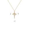 Rotatable Stainless Steel Crown Cross Pendant Necklace with Zirconia