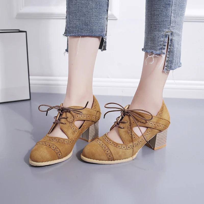 Fashion 2024 Brand Women's Shoes Lace-up Women's High Heels Fashion Hollow Out Office and Career Hot Sale Plus Size Solid Heels Women