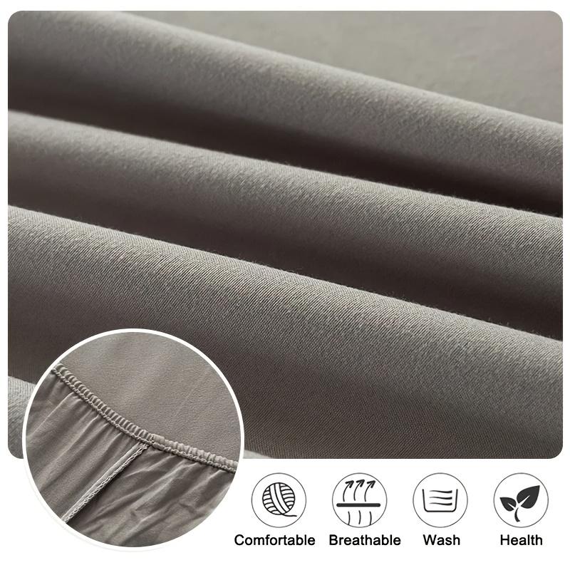 Minimalist Black and White Gray Super Soft Fitted Sheet with Deep Pockets Mattress Protector Breathable Mattress Cover, Four Seasons Bedding