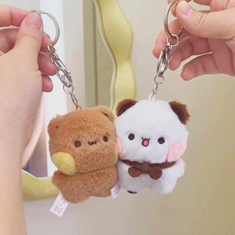 Jouets Ornements Peluches Officiels Panda Bubu Et Yier, Porte-clés Peluche Doux Bubu Et Dudu Ornement Sac à Dos Souvenirs Couple Accessoire