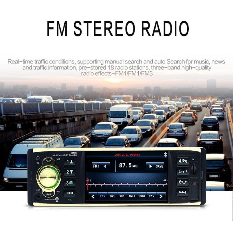 1Din HD Car Radio Audio MP5 Player Car Stereo Bluetooth USB/TF FM Aux Input Steering Remote Control