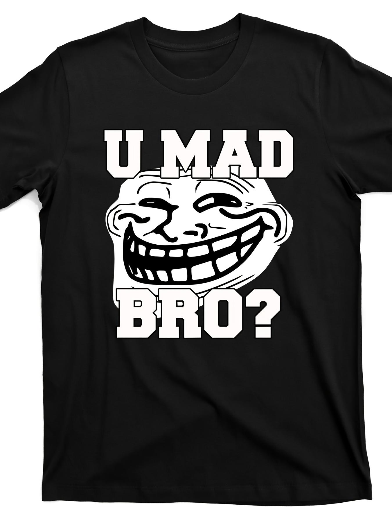 

Unisexs U Mad Bro Graphic T Shirts Breathable Lightweight Casual Outings Sports Casual Attire Retro Style Funny TShirt S