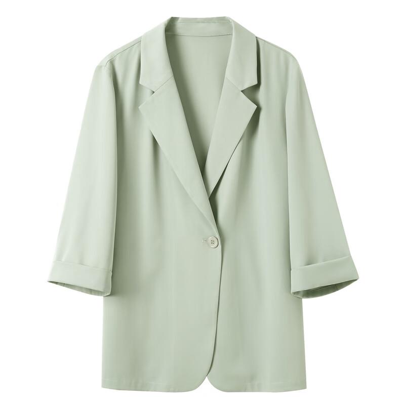 Damen Locker geschnittener Blazer mit Sieben-Viertel-Ärmeln