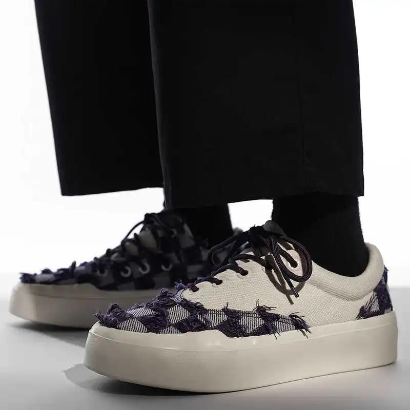 Fashion Height Increasing Perforated Mans Sneakers Wholesale Casual Tecnologia Shoes 52 Sport Lofers Street Basket Special Offers