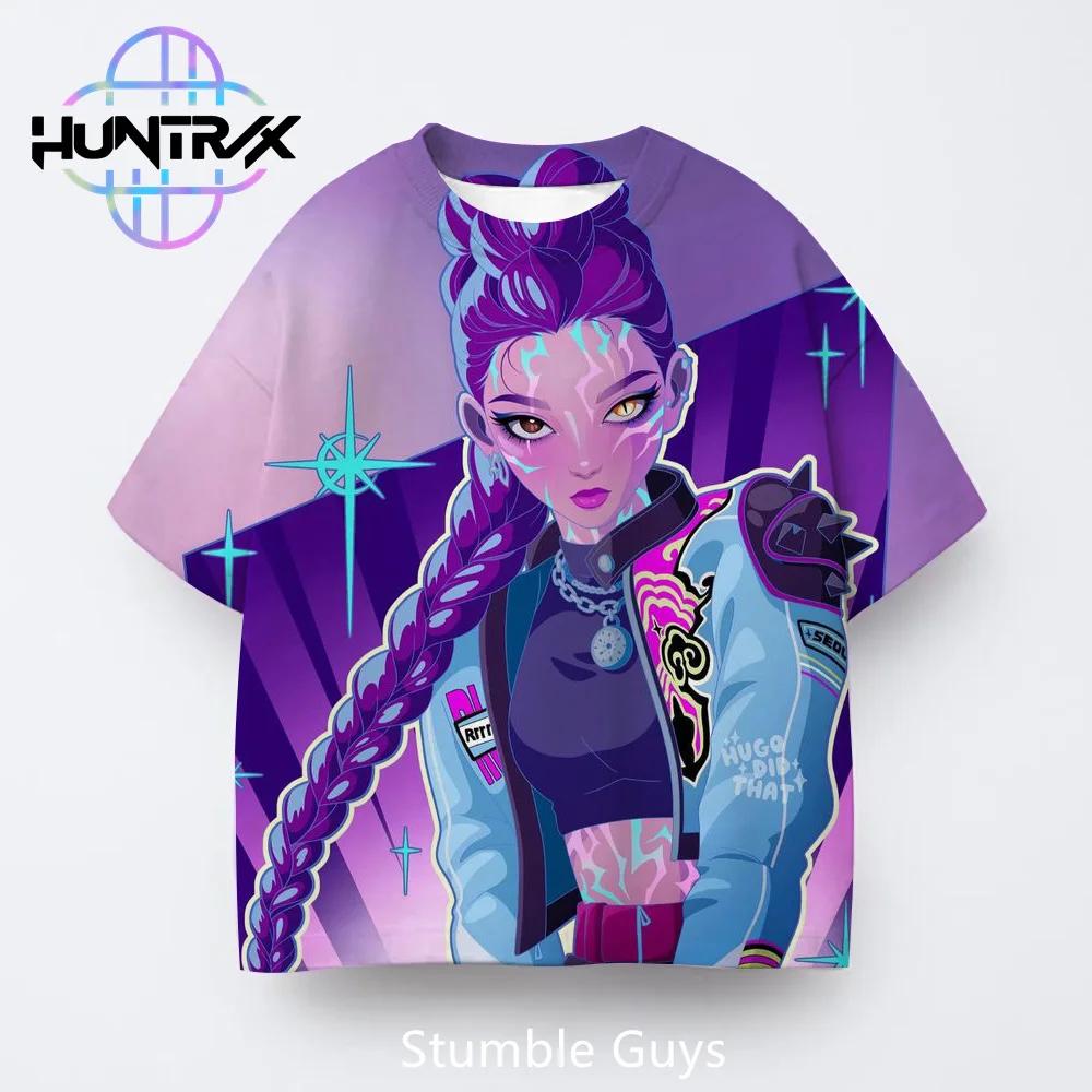 Kpop Demon Hunters Summer Kids 3D Cartton Short Sleeve Casual Fashion Boys Girls T-Shirt Anime Clothes