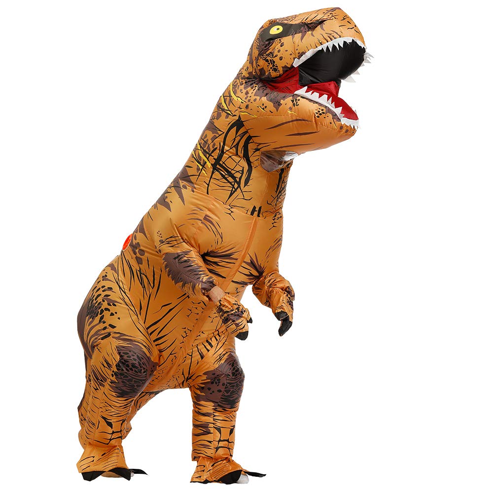 Rruonshully Halloween Dinosaur Dinosaur Rider Tyrannosaurus Rex Inflatable Monster Costume for Fun Animal Brown Kigurumi, Costume, Brown, Costume,