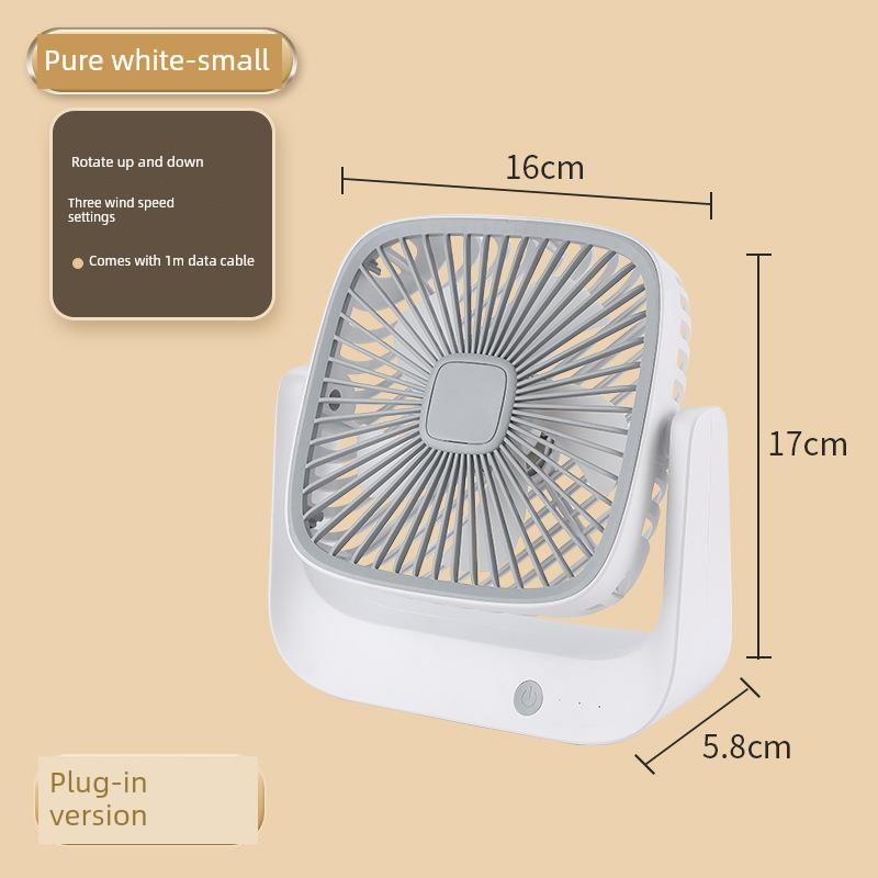 New Square-Shaped Desktop Fan, Compact Portable Fan, Mini Fan with Long-Lasting Battery Life, Desktop Fan