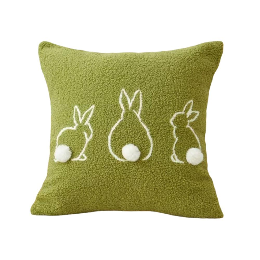 Plush Easter Bunny Pillow Cover Square/Rectangular Pillowslip Cartoon Rabbit Pillow Case  Bed Room