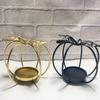 Festival Wrought Iron Hollow Pumpkin Tealight Candle Holder Halloween Metal Candlestick for Home and Restaurant Decors