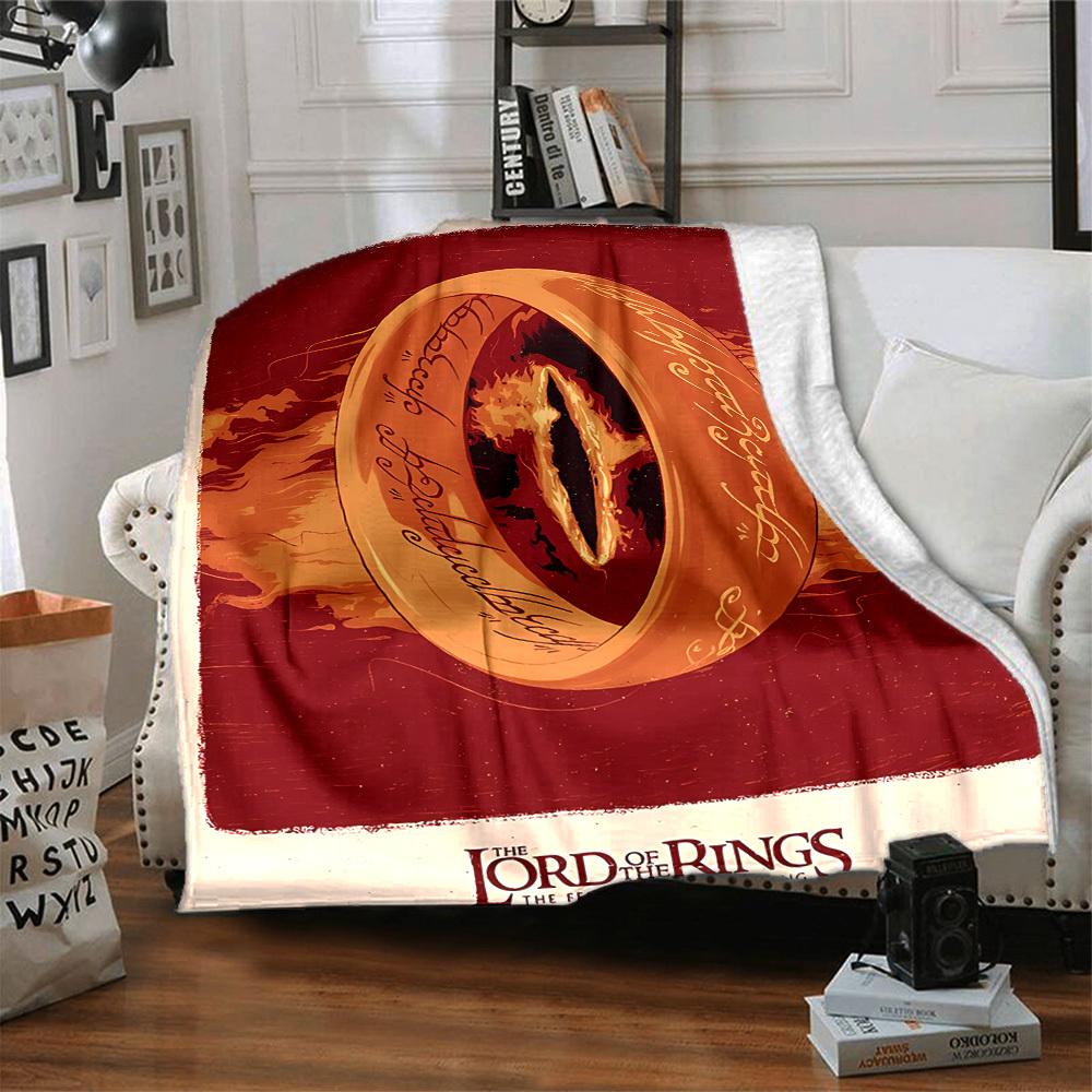 1pc The Lord of the Rings Flannel Throw Blanket - HD Printed Lightweight Soft Warm All-Season Blanket for Sofa, Bed, Travel075
