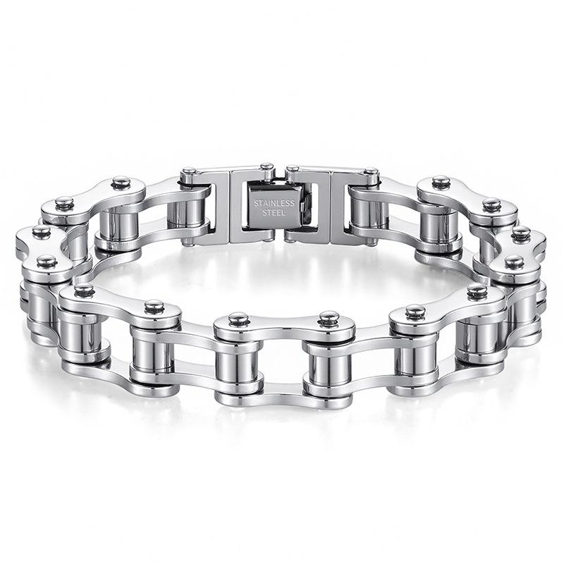 Retro Stainless Steel Motorcycle Chain Bracelet - Creative European & American Style