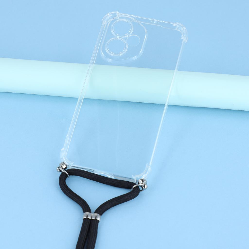 Pro Honor 400 5G (Globální) Pouzdro Zesílené Rohy TPU Průhledný Kryt na Telefon s Šňůrkou