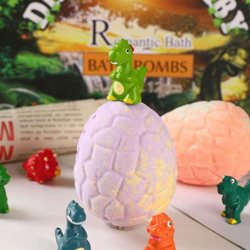 12er-Pack Dinosaurier-Ei Sprudelnde Badebomben für Kinder, 100g Badesalz mit ätherischen Ölen, Lustige Badespielzeuge, Partygeschenke