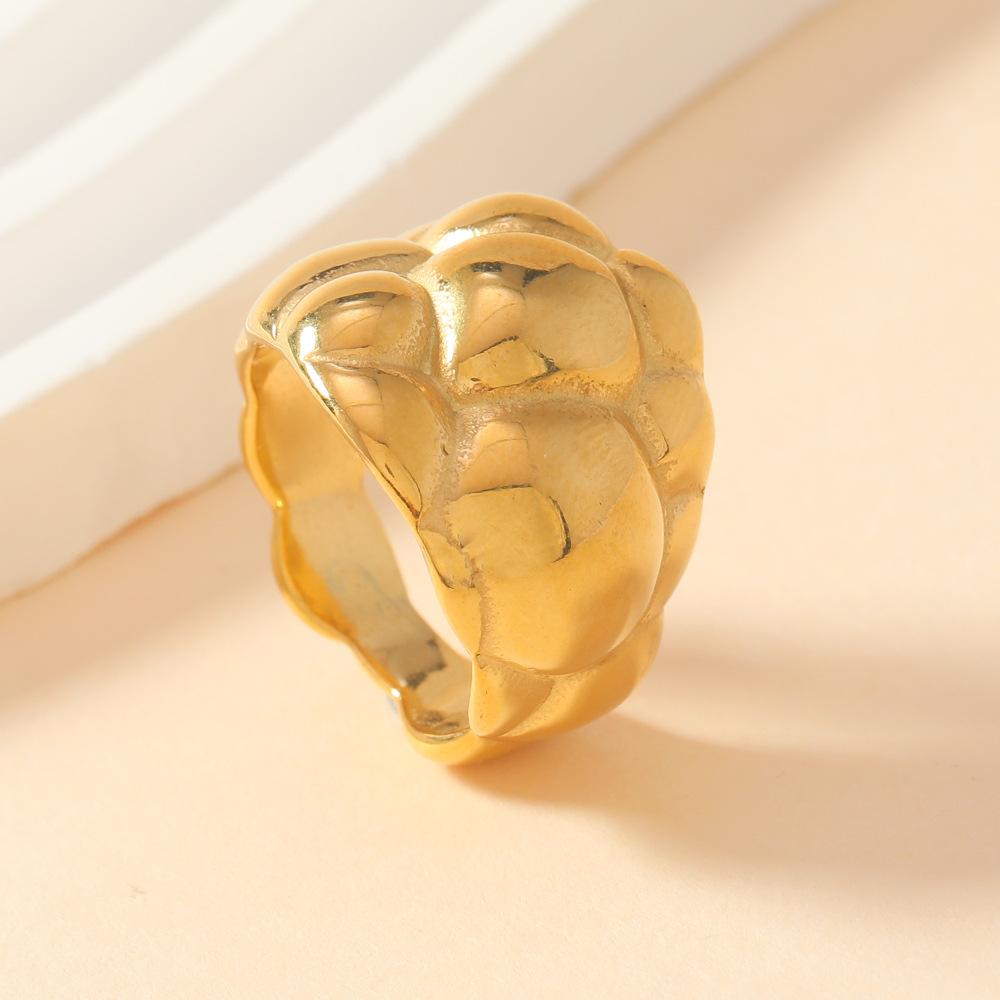 Stainless Steel Casting Jewelry Exaggerated Personality Irregular Love Ring 18K Gold Plated Titanium Steel Ring