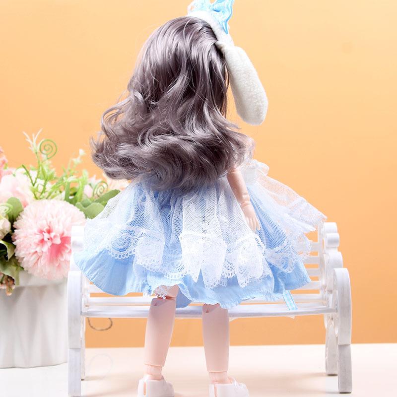 30 см аніме Bjd Girls Dress Up Doll 22 Joint Movable Body Skirt Hat Headdress DIY Toy