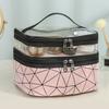 Large Capacity Double Layer Makeup Bag Portable Toiletry Bag with Compartment Travel Makeup Bag for Women Travel Essentials
