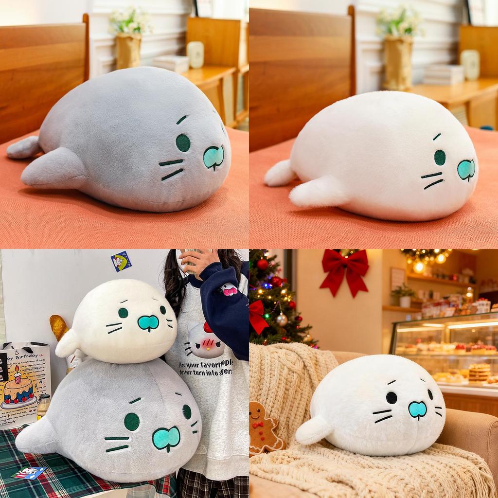 Marine Life Plush Seal Pillow With Pp Cotton Filling For Ocean Museum Souvenir