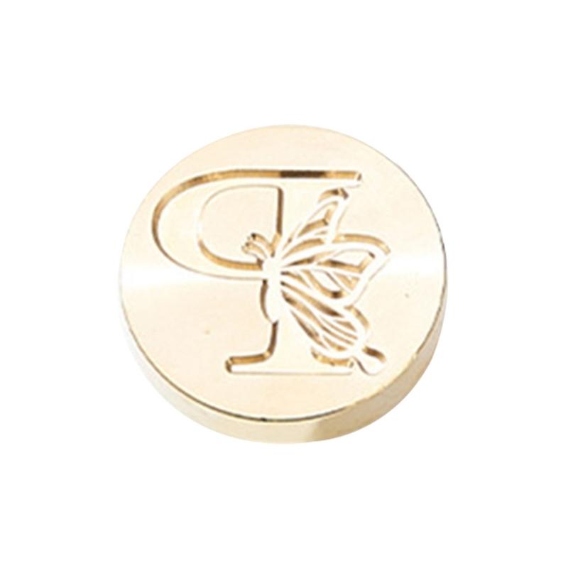 Butterfly Letter Pattern Wax Seal Stamp Head Metal Wax Stamp Head for Valentines Card Birthday Card Invitations Envelope