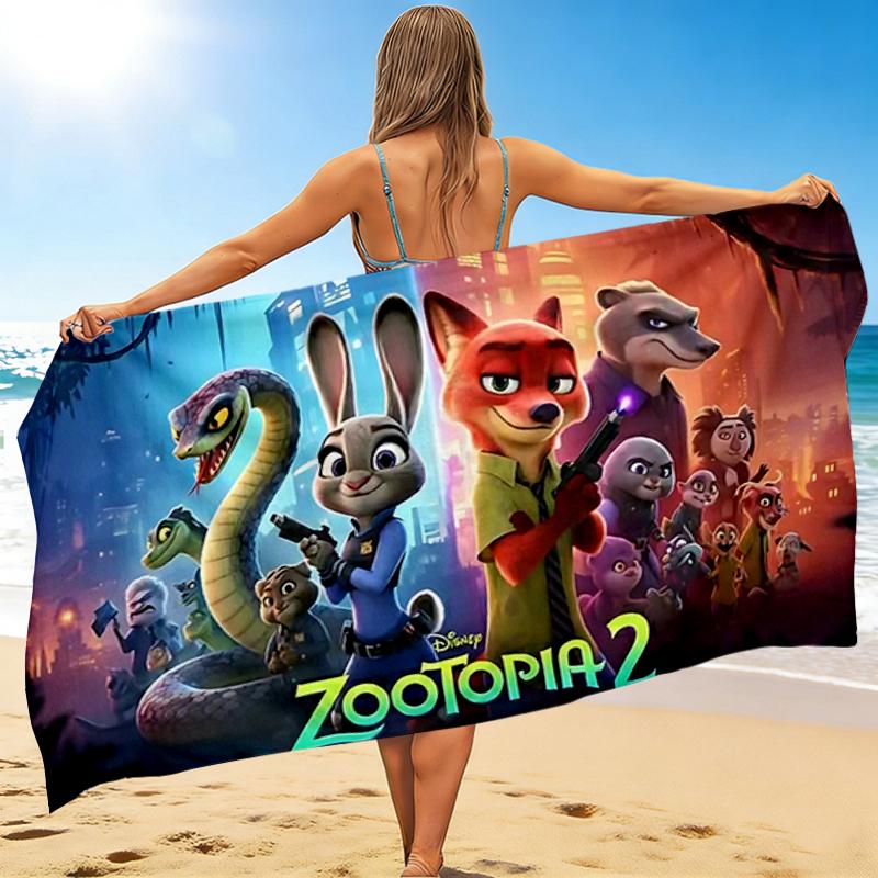 1Pc Zootopia 2 Nighttime Adventure Beach Towel Quick Dry Multiuse For Beach Pool Gym Yoga Home Travel Christmas Halloween Xmas Gift S1127