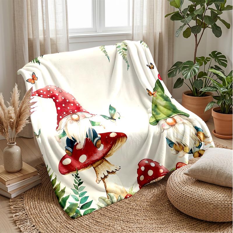 Gnomes Celebrate Autumn Theme blanket Lightweight Warm Flannel Blanket Decorative Throw Blanket for Home Decoration